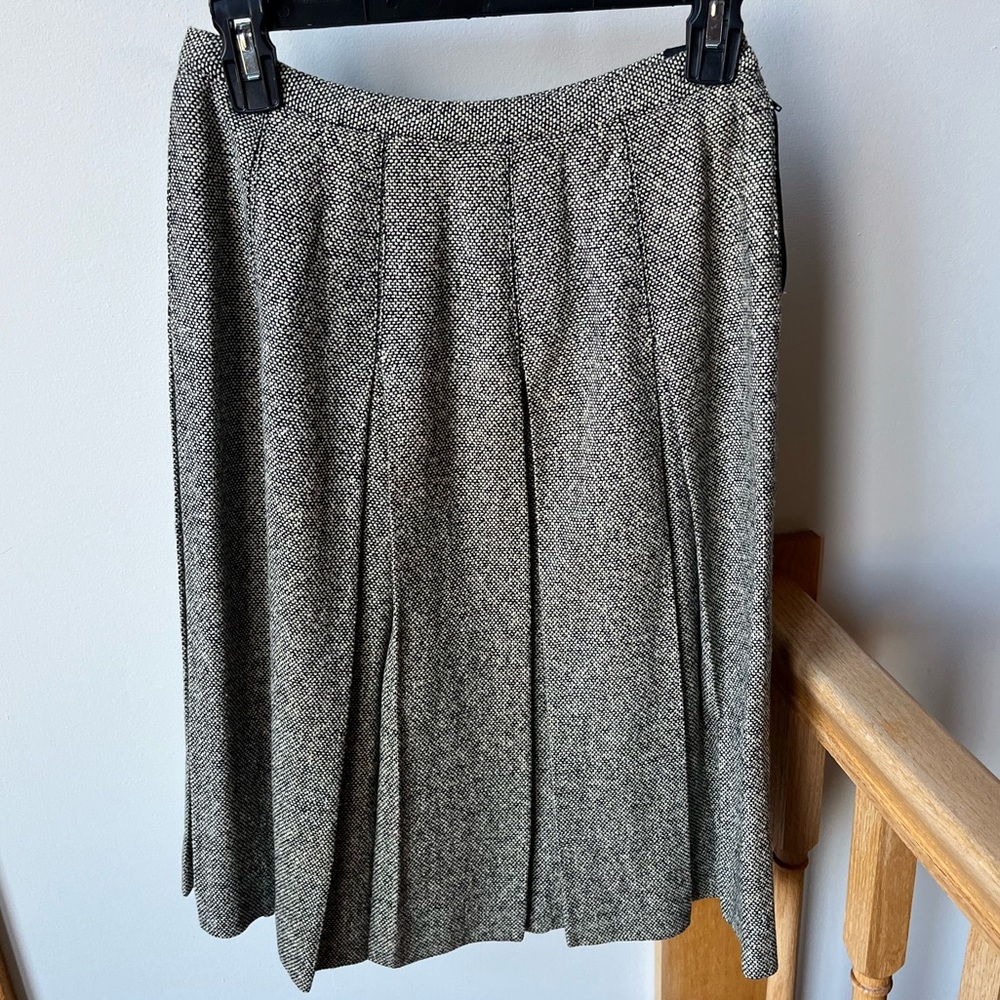 Vintage Glenhaven Tweed Pleated Skirt Midcentury Knee Length XS - S